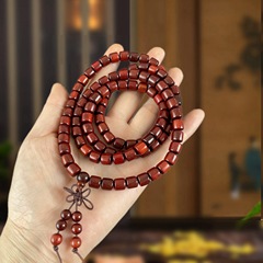 贊比亞紫檀木0.8*108桶珠異形珠DIY配件手串男女款情侶血檀手鍊