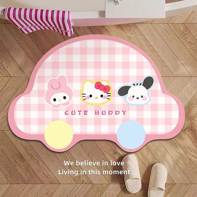Cute Cartoon Diatom Mud Bathroom Leather Absorbent Non-slip Quick-drying Toilet Toilet Entrance Mat Carpet