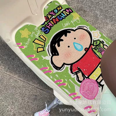 Electric vehicle foot mat, Foot Mats, Dirt-Resistant and Easy to - comic-runny-nose-shin-chan-3060cm-cut-into-rectangular-shape