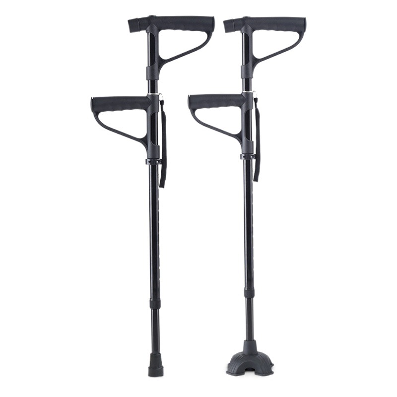Bastón para los ancianos de cuatro patas antideslizante ligero bastón multifuncional retráctil de cuatro garras tubo bastón para los discapacitados inteligente bastón