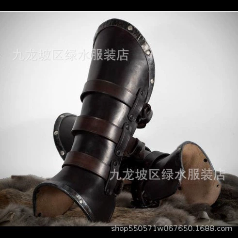 Средневековый Ренессанс самурайская искусственная кожа для защиты ног Пряжка для обуви с заклепками набор сценических выступлений реквизит COS
