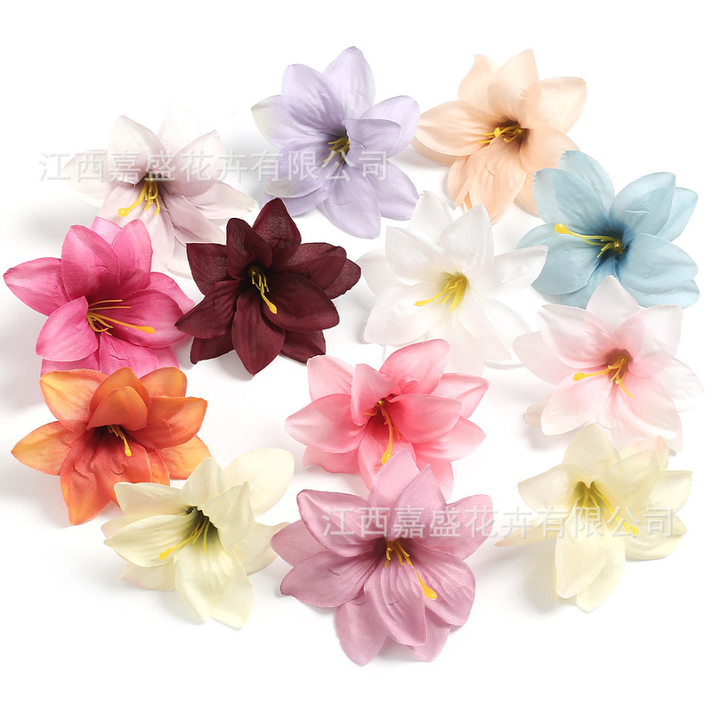 Artificial Double-Petaled Lily Flower Heads DIY Materials Fake Flowers Handmade Hair Accessories Clothing Accessories Home Floral Arrangements Scenery Artificial Double-Petaled Lily Flower Heads DIY Materials Fake Flowers Handmade Hair Accessories Clothing Accessories Home Floral Arrangements Scenery