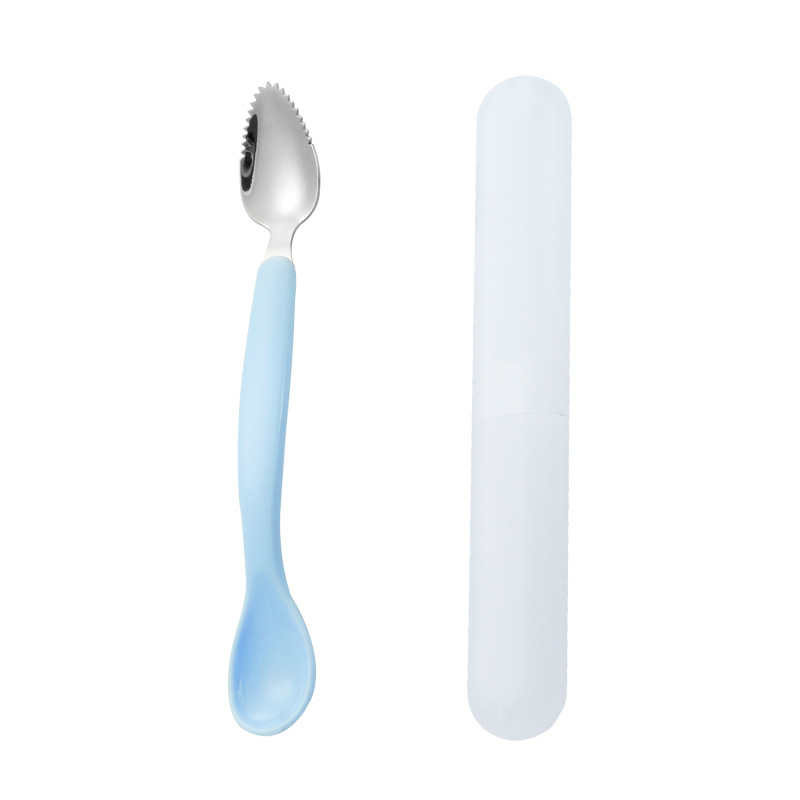 304 aprendiendo a comer entrenamiento cuchara de comer para niños cuchara de bebé comida complementaria vajilla de autoalimentación herramienta de tenedor