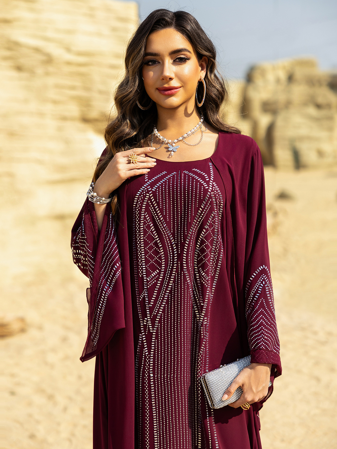 Middle Eastern Long Robe,Women’s Plus Size Evening Dress