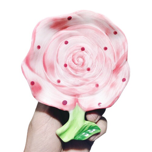 Cute High-Quality Appearance Flower Creative Ceramic Soap Dispenser Drainage Home Bathroom Sink Soap Holder Trendy