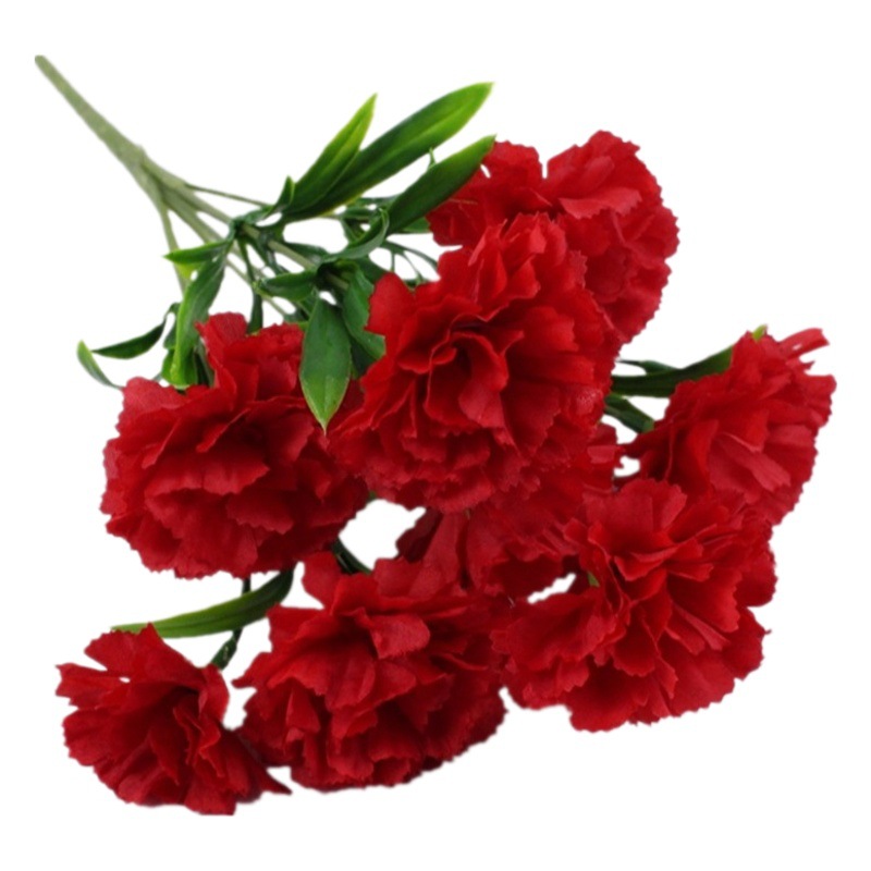 Venta directa de fábrica 11 Clavel artificial flor falsa Día DE LA Madre Día del Maestro regalo flor ingeniería fotografía decoración Flor de seda