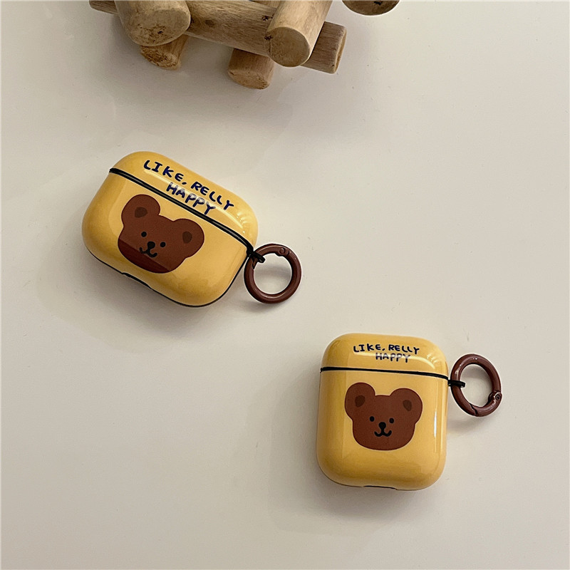 Adorable Pochette De Protection Airpods Pro Avec Un Ours Jaune display picture 3