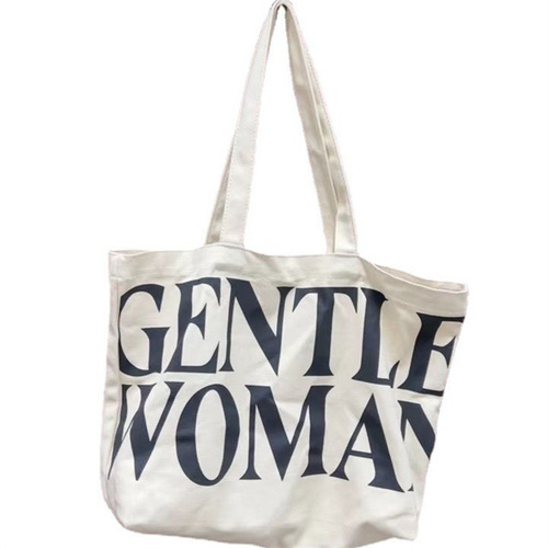 春夏新款ins小众设计泰国帆布托特包时尚简约字母大容量单肩