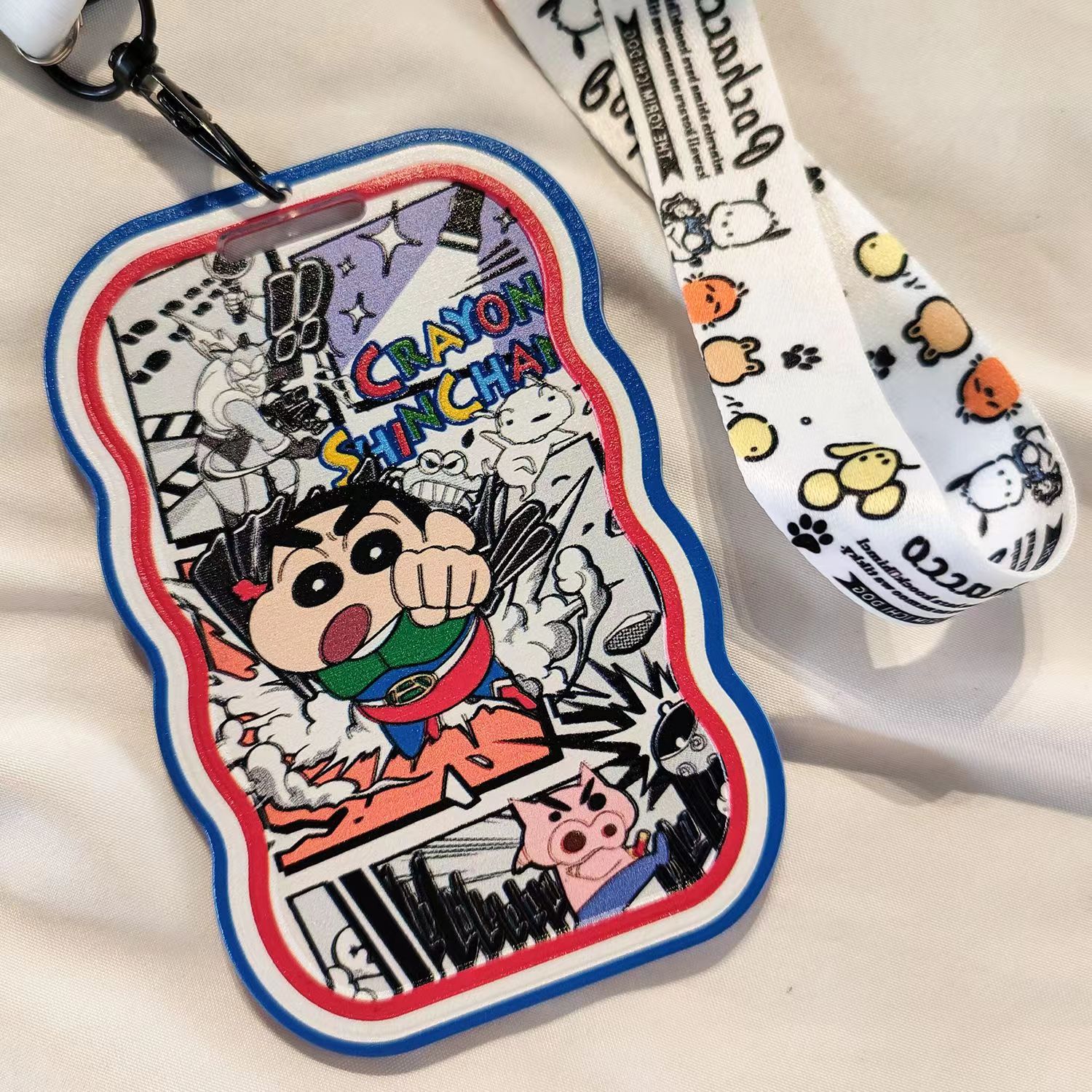 超人小新可愛證件飯卡門禁身份證卡套掛繩校園卡公交卡學生工作證