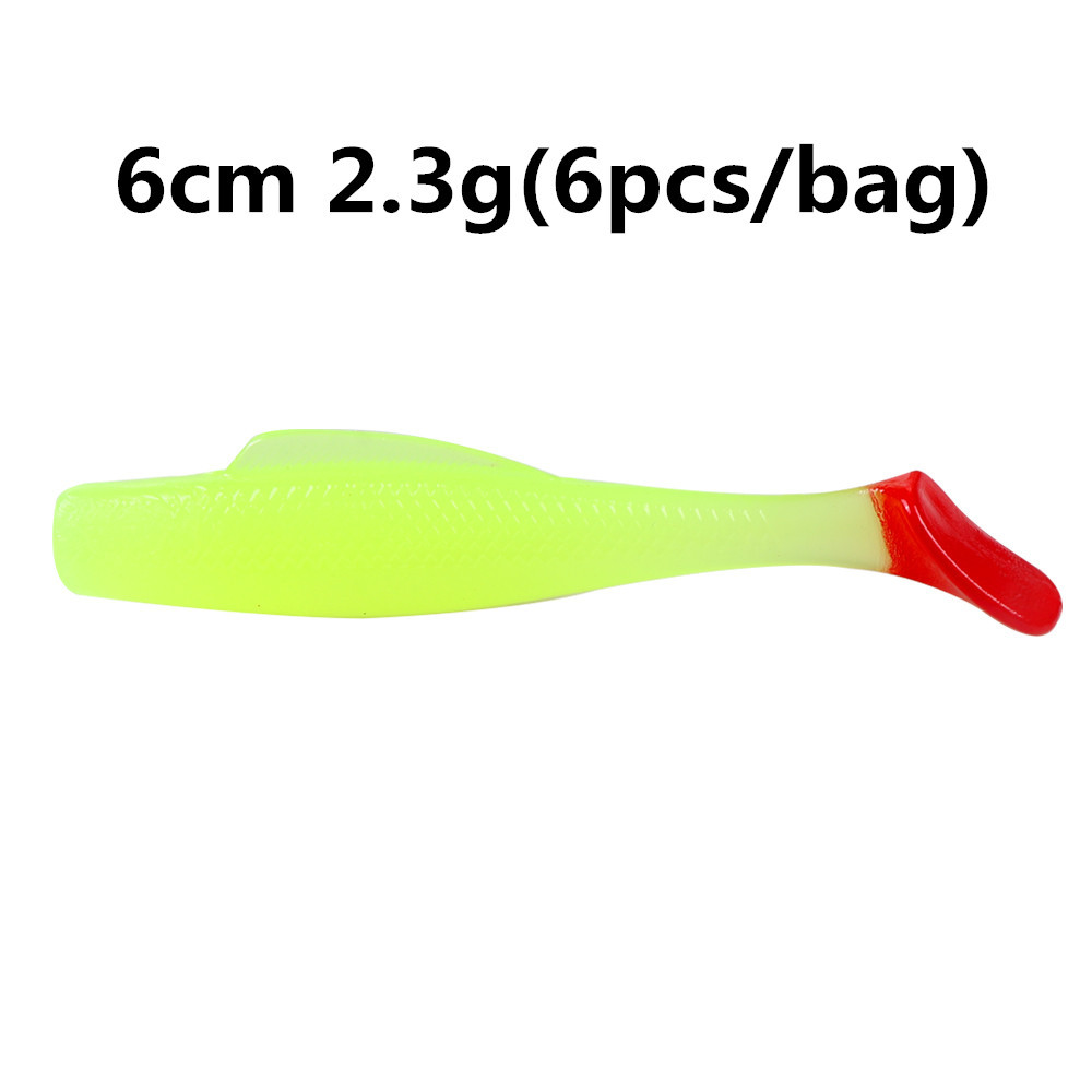 TPR cebo suave T cola flotante Luya gusano suave 6 pack MAN6cm8cm 10cm MinnowZ zman cebo suave