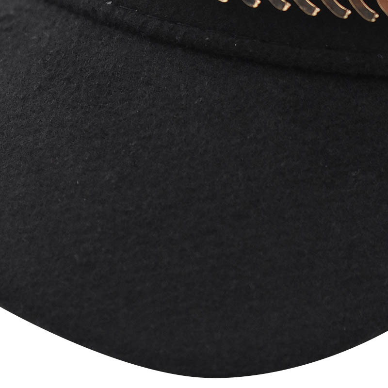 Frau Einfacher Stil Einfarbig Flache Traufen Militärischer Hut display picture 9