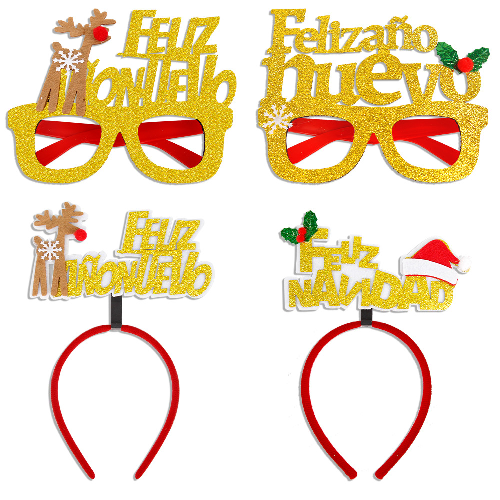Nuevo español gafas de Navidad diadema ambiente de vacaciones accesorios de Navidad decoración ELK gafas marco diadema