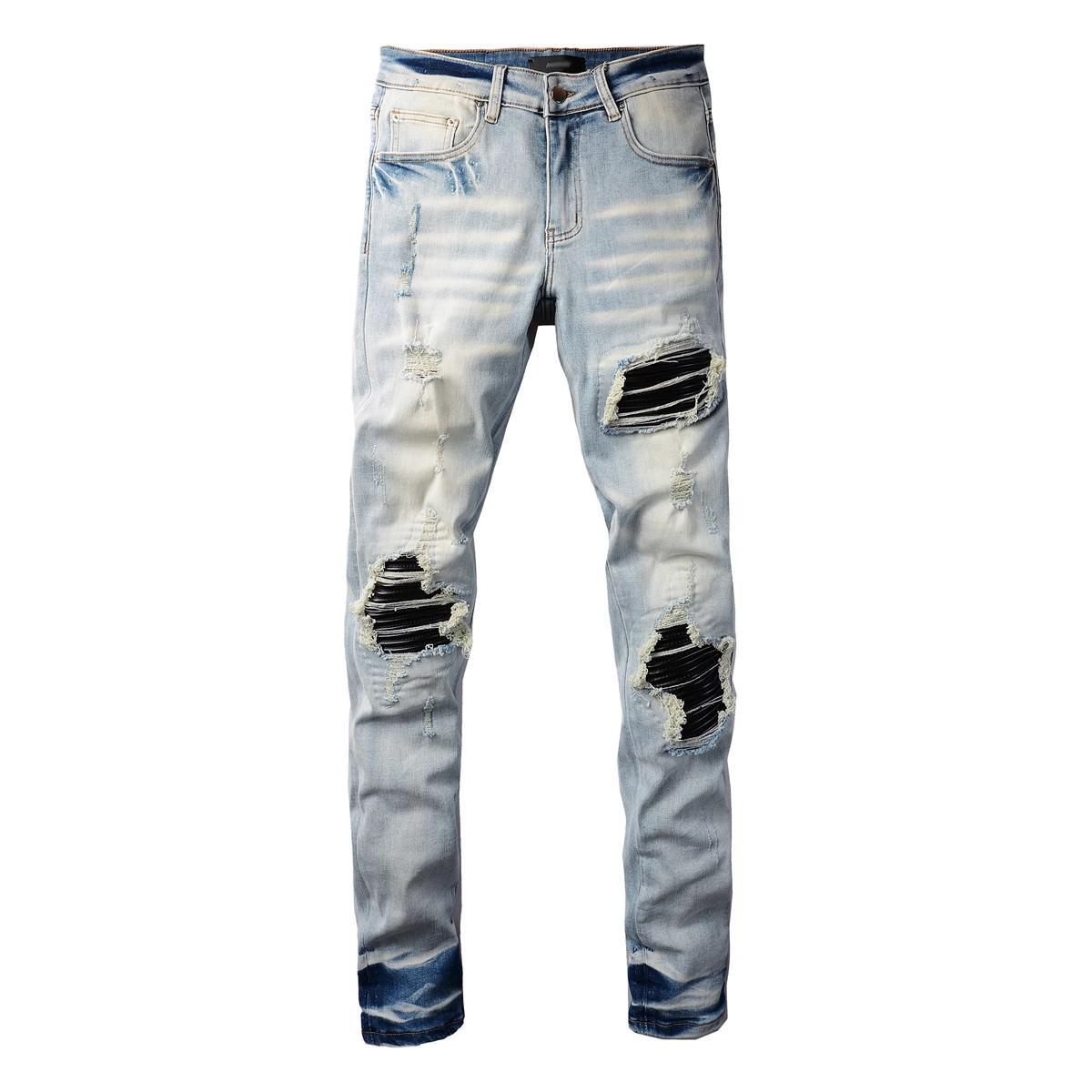 Hip Hop Trendy Ripped Skinny Jeans American Street Style Popular In Europe And America Perfect For A Niche Market Look 2026 Men's Denim_mkmklike.com