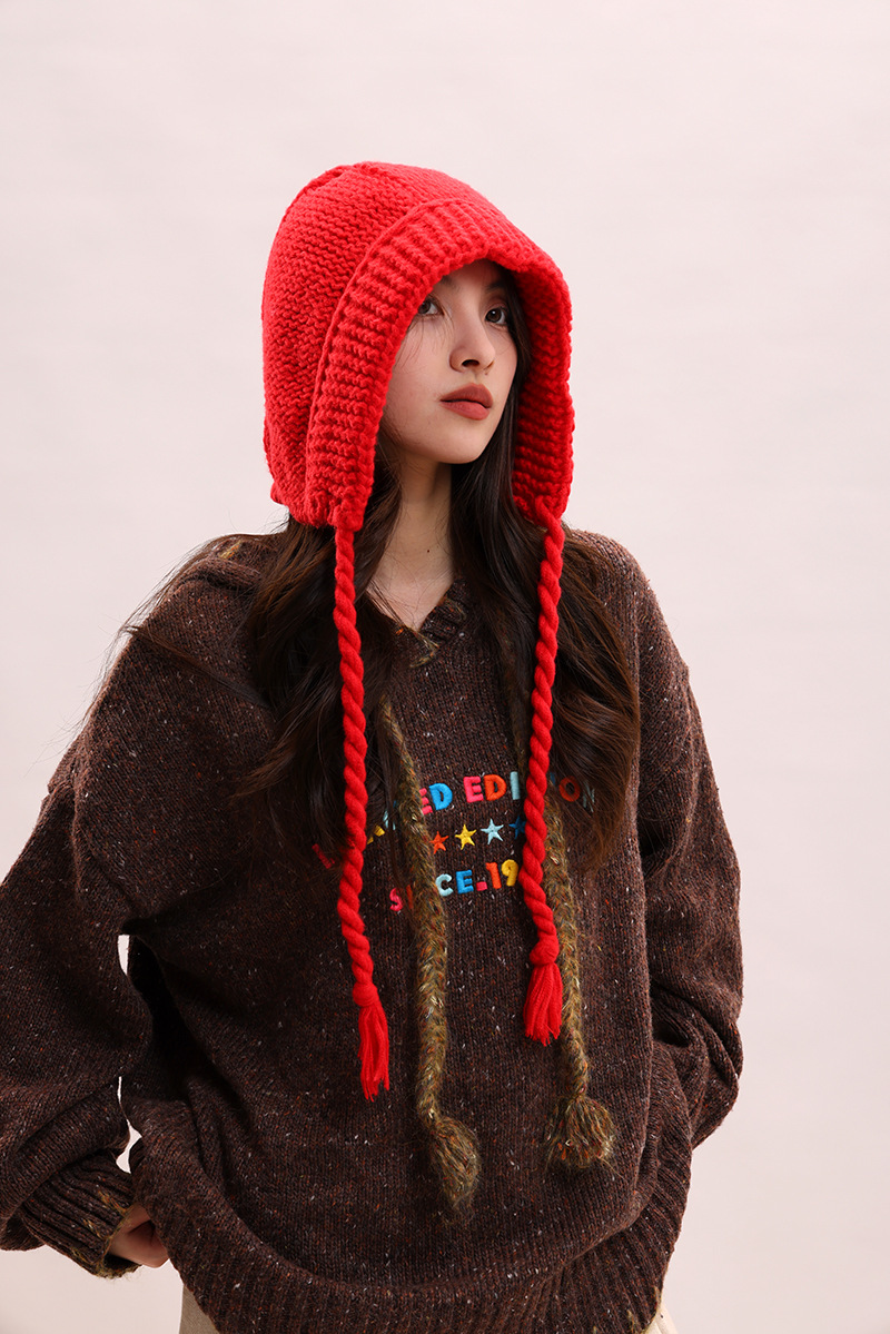 Koreanische version spitze up süße, niedlich, warm und vielseitig Rotkäppchen kinder winter gestrickte garn ohr_voghion.com