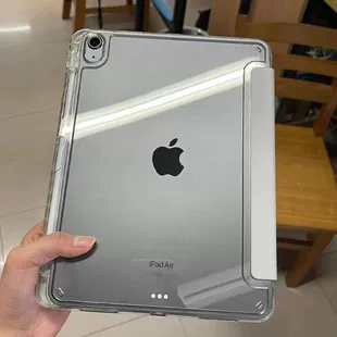 Совместимо с 2024 iPad, плоская оболочка 10pro11 дюймов, тройное складывание, кристалльно-прозрачный акриловый чехол для iPad с отверстием под стилус
