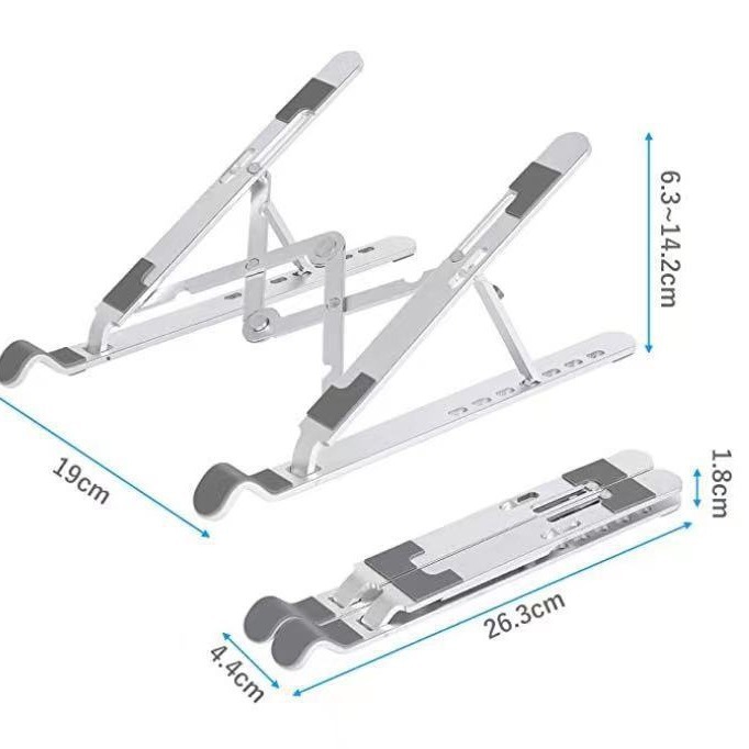 Soporte para portátil de plástico Qisuo A2, soporte de escritorio portátil plegable ajustable, adecuado para tabletas
