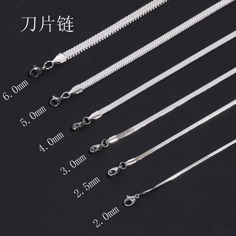 跨境现货嘻哈时尚钛钢项链个性潮流不锈钢刀片项链女供欧美