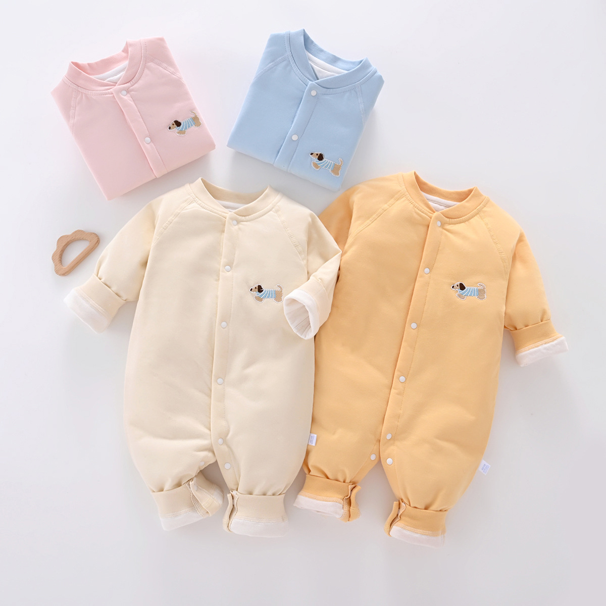 Baby autumn and winter cotton jumpsuit 40g boneless thin cotton newborn warm clothes baby pajamas a generation of hair