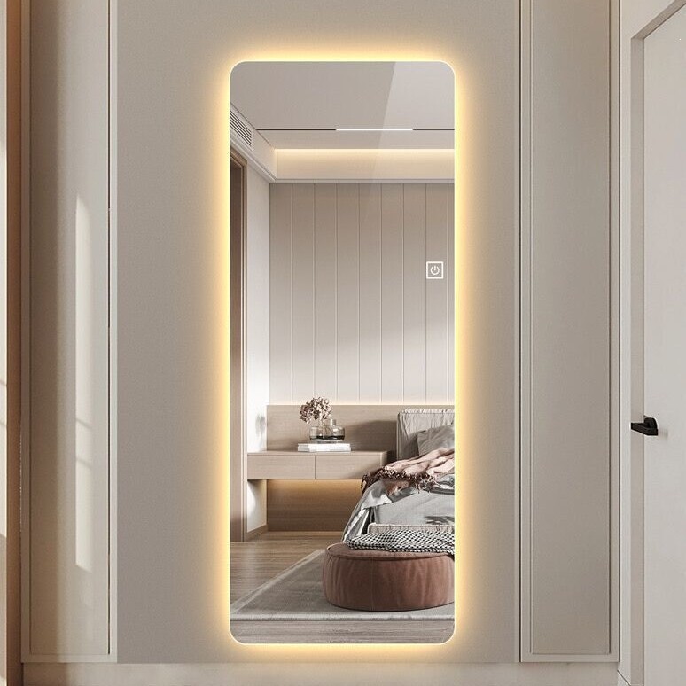 Full-Length Mirror with Lights, High-Definition Full-Length Mirror, Wall-Mounted Home Clothing Fitting Mirror with Lights, Hair Salon Illuminated Mirror