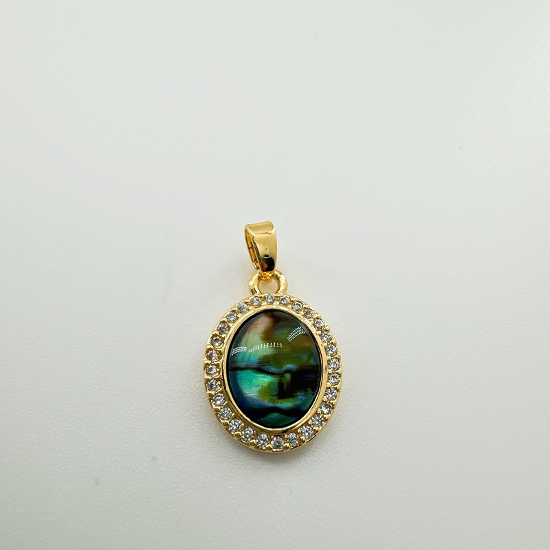 5g Weight Pendant Jewelry Making Type Shell Inlay Material DIY Jewelry Accessories Classification 1 Piece Quantity Copper Material Round Pattern Plating, Inlay Design Basic, Simple Style, Classic Style Style 1 Piece Copper Shell Round Pendant 8