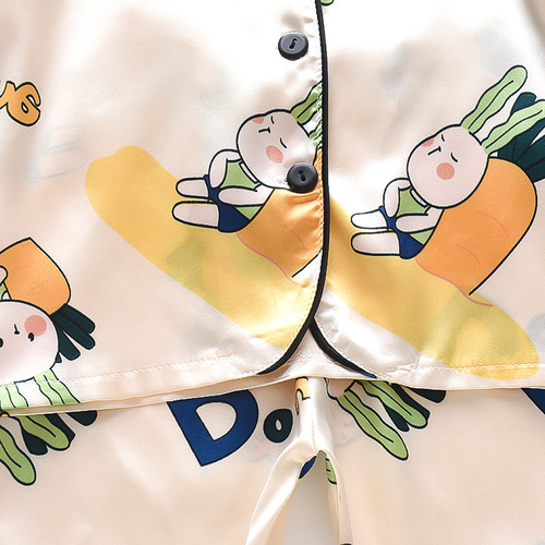 BE46 Short + Long  New Fashionable Comfortable Unisex Baby Cute Cartoon Rabbit Radish Homecoming Suit Two Pieces