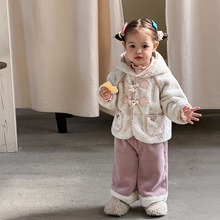 蔗梨童装女童外套冬装2025新款加厚羊羔毛洋气儿童上衣女宝宝衣服