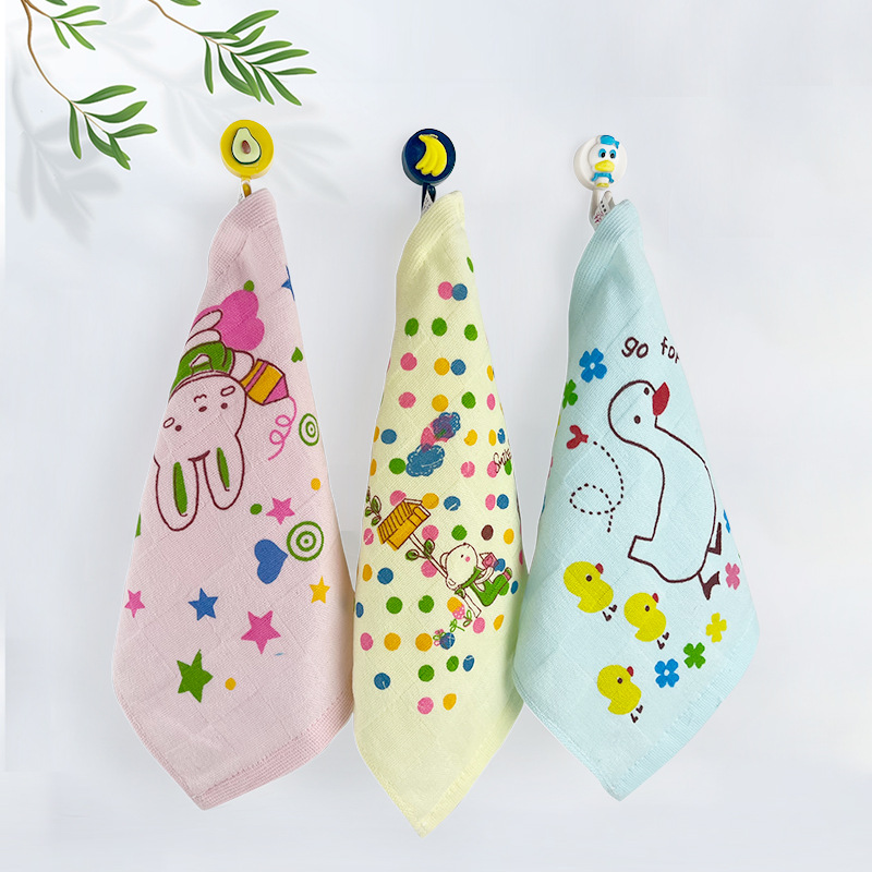 Pure Cotton Gauze Square Scarf Wholesale 25*25 Plain Color Check Small Towels Baby Toddler Mouth Towel Kindergarten Handkerchief