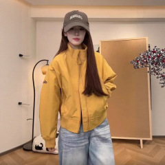 美式复古立领棒球服外套女2025秋季新款宽松小个子百搭夹克上衣潮