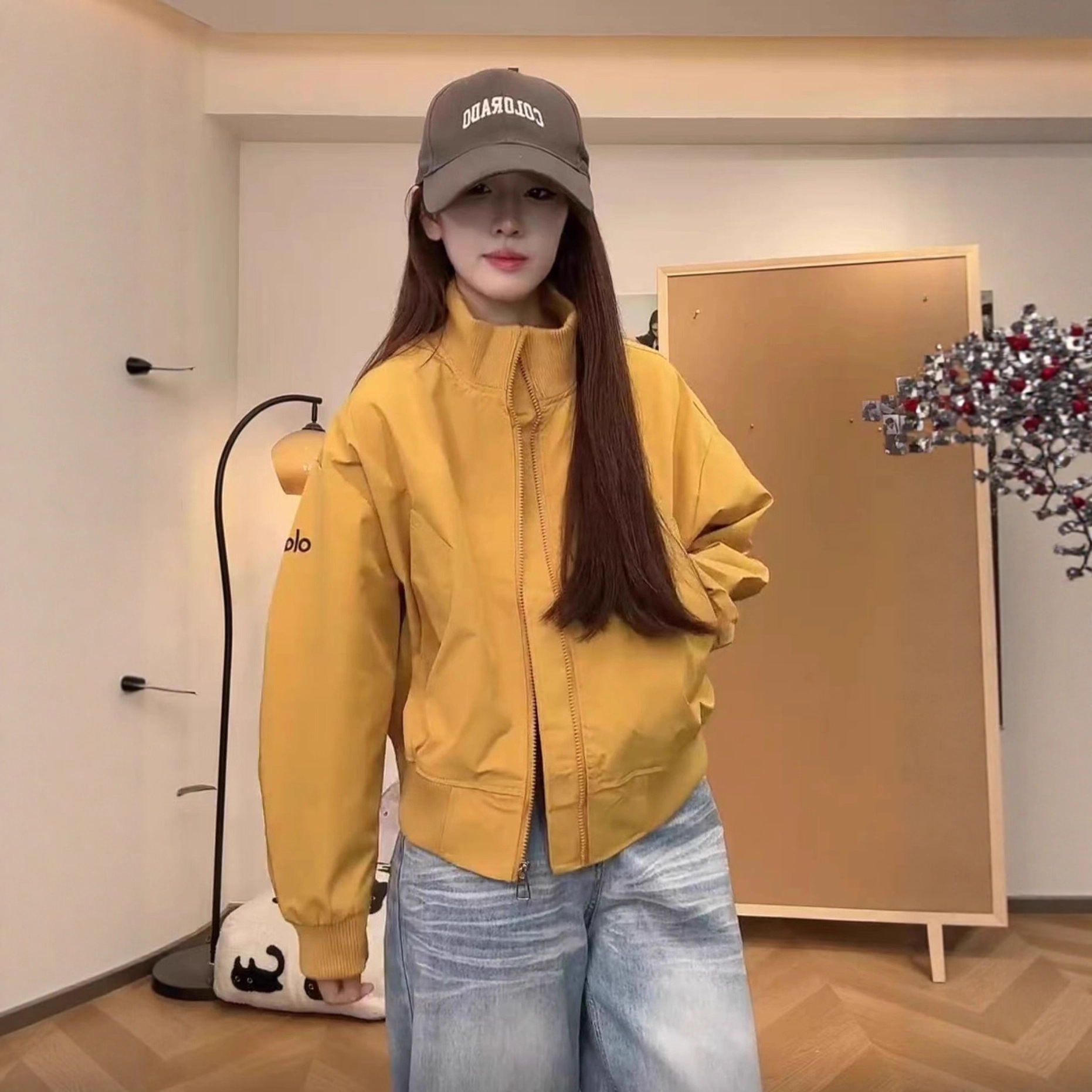 American Retro Stand Collar Baseball Jacket for Women 2025 Autumn New Loose Petite Versatile Jacket Top Trendy