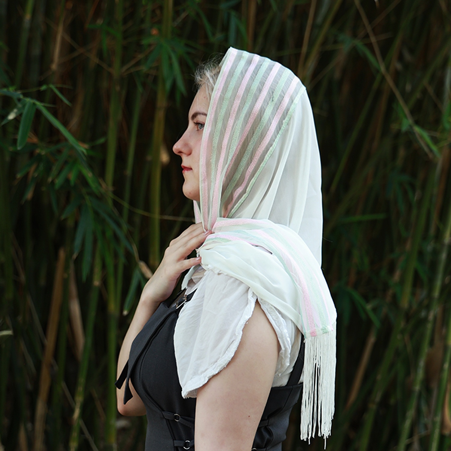 summer shiffon sunscarf with tassels