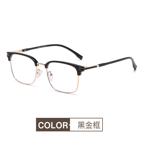 New 2219 personalized eyebrow frame half-frame glasses, simple retro square frame glasses, fashionable anti-blue light glasses frame