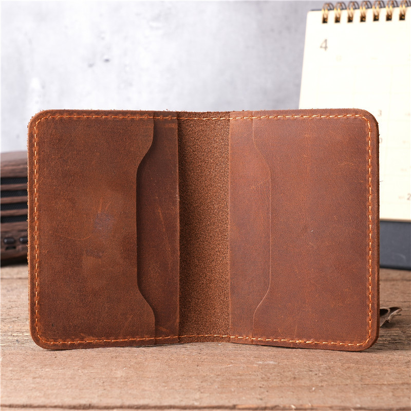 NT First Layer Cowhide Crazy Horse Leather Genuine Leather Vintage Simple Multi Card Slot Clamp Bag Men's Card Case Women's Wallet ID Card