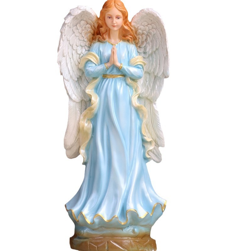 50cm ángel mano flotante estatuas de la iglesia de la casa decoración de la sala de estar de la figura principal
