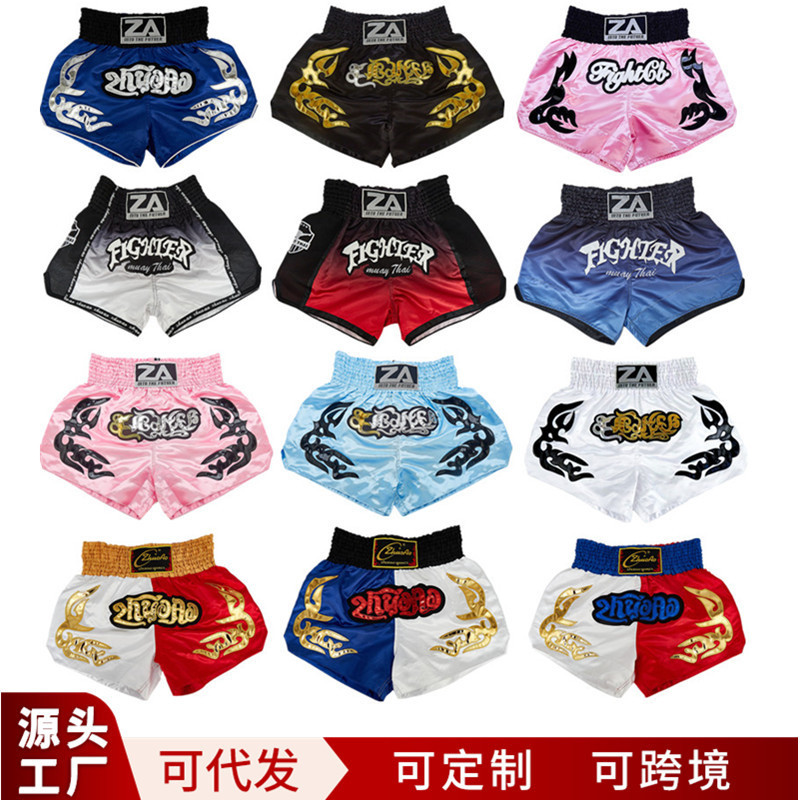 Muay Thai Pants, Boxing Shorts, Adult and Children's Sanda Fighting Training Pants, Ufc Free Fighting Shorts, Ready Stock Wholesale