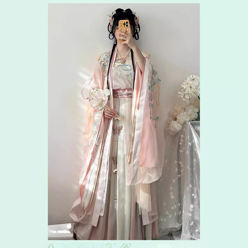 Spring and Summer New Song-made Hanfu Spring Chinese Style Version Waist-length Large Sleeve Shirt Super Fairy Students' Daily Ancient Costume
