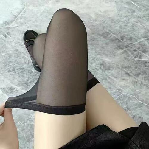 Purple lace edge knee-high slip-resistant over-the-knee stockings sheer thin sexy socks Insta pure desire style black pantyhose