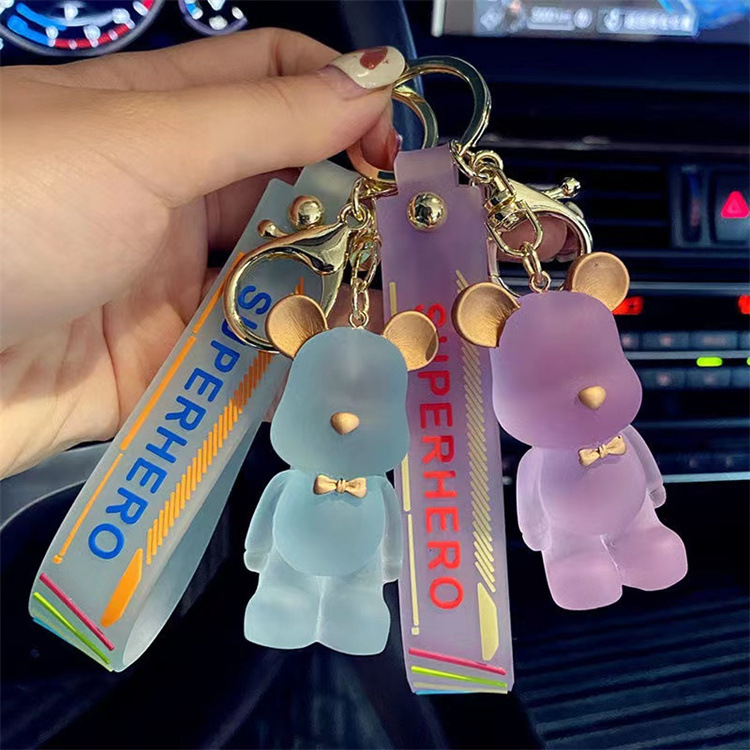 Fantasy Crystal Glass Bear Doll Keychain Car Key Accessories Couple Bag Pendant Decoration Wholesale Fantasy Crystal Glass Bear Doll Keychain Car Key Accessories Couple Bag Pendant Decoration Wholesale