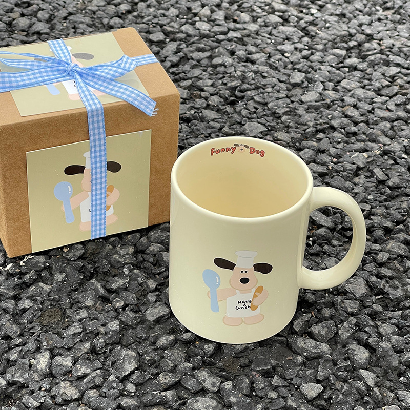 Nuevo lindo cachorro taza niñas Taza de cerámica Oficina leche café taza de agua taza de regalo de boda