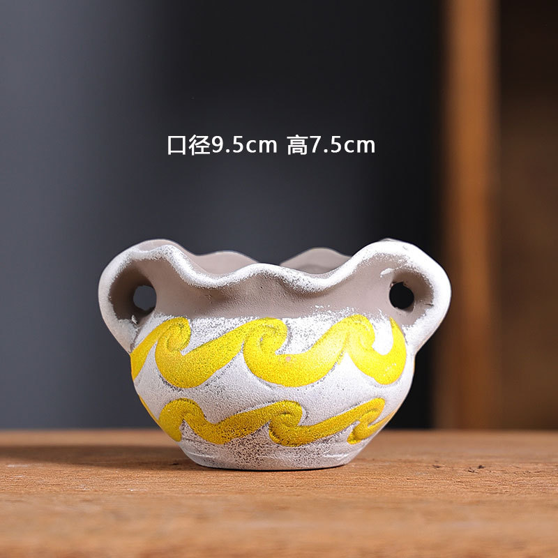 01 pequeño fabricante de macetas de flores mediterráneas de carne directa cerámica de cerámica roja retrógrada maceta especial al por mayor