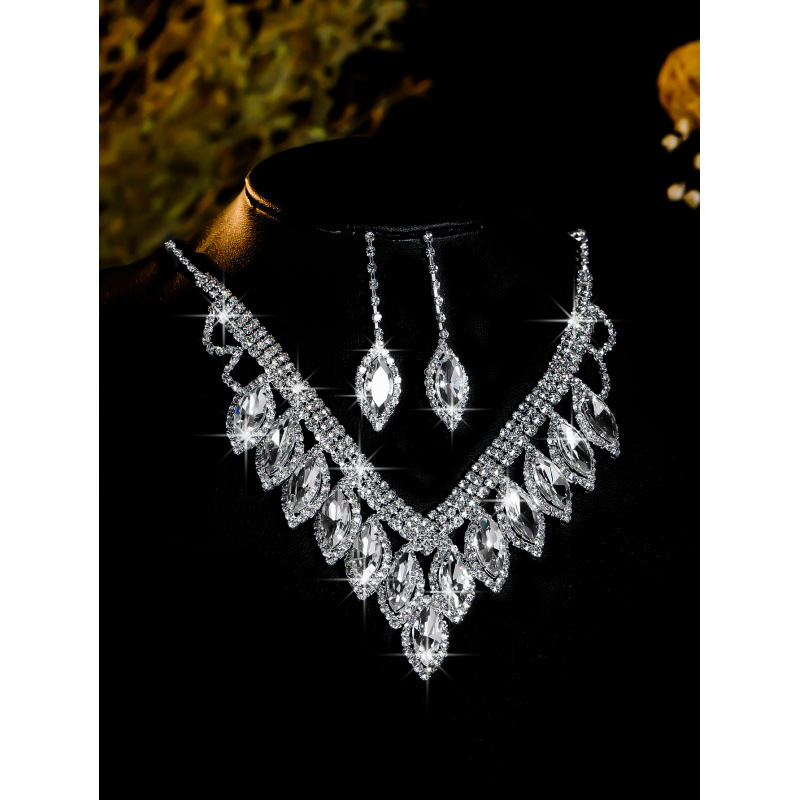 bride necklace set earring jewelry set banquet dress set necklace fashionable all match exquisite jewelry_voghion.com