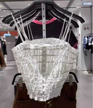 26YT-2023夏季女装甜系纯欲风花边短款一字领开襟衬衫 UWL232072