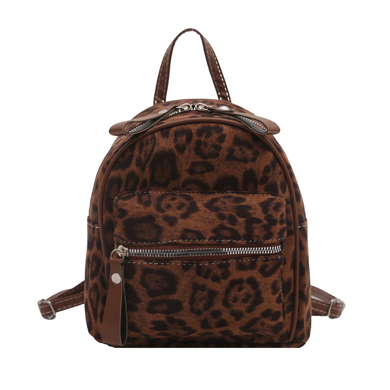 Moda coreana leopardo mochila mujer 2024 otoño invierno nueva bolsa de mano personalizada viaje viaje mochila pequeña