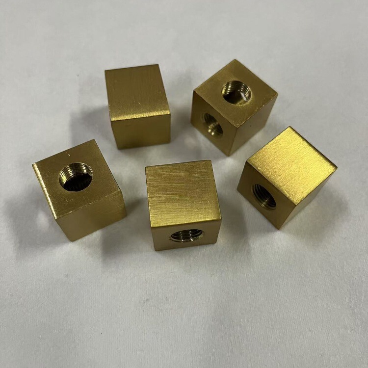 Square Tee Copper Plated Color Wall Lamp Link Tube Fitting Square Tee M10 Teeth Straight Tube Adapter