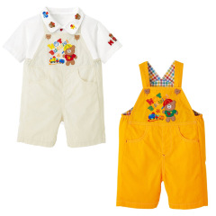 miki children's clothing new summer style for boys and girls hb pockmarked bear car overalls baby shorts on behalf of