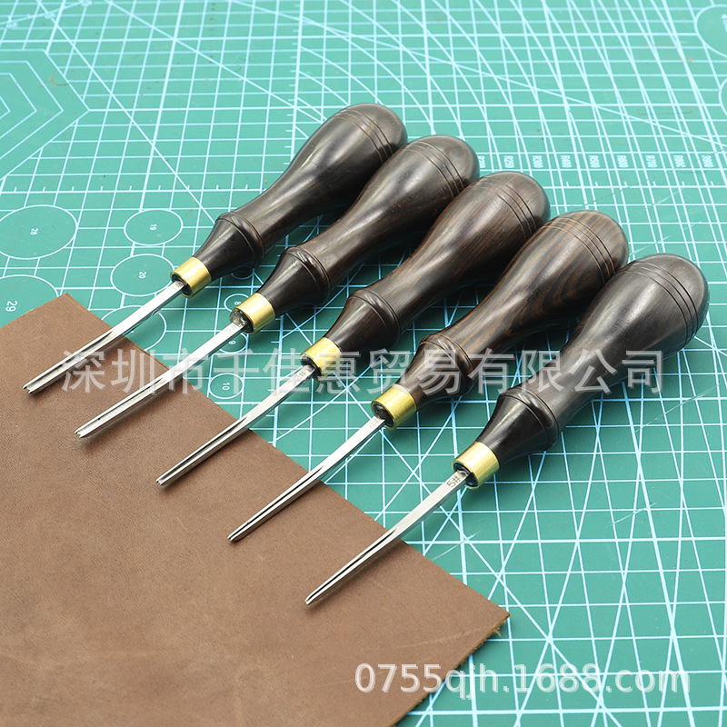 檀木削边器皮革修边铲边檀木柄家用修边修整工具皮革斜面修边切边