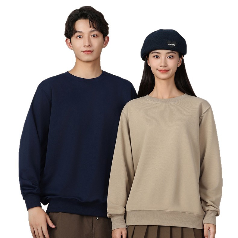 Suéter negro personalizado cuello redondo otoño invierno ropa de clase de manga larga camisa cultural corporativa fábrica personalizada impresión LOGO al por mayor