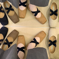 法式復古單鞋配裙子瑪麗珍鞋淺口鞋芭蕾舞鞋秋冬軟底女鞋子平底鞋