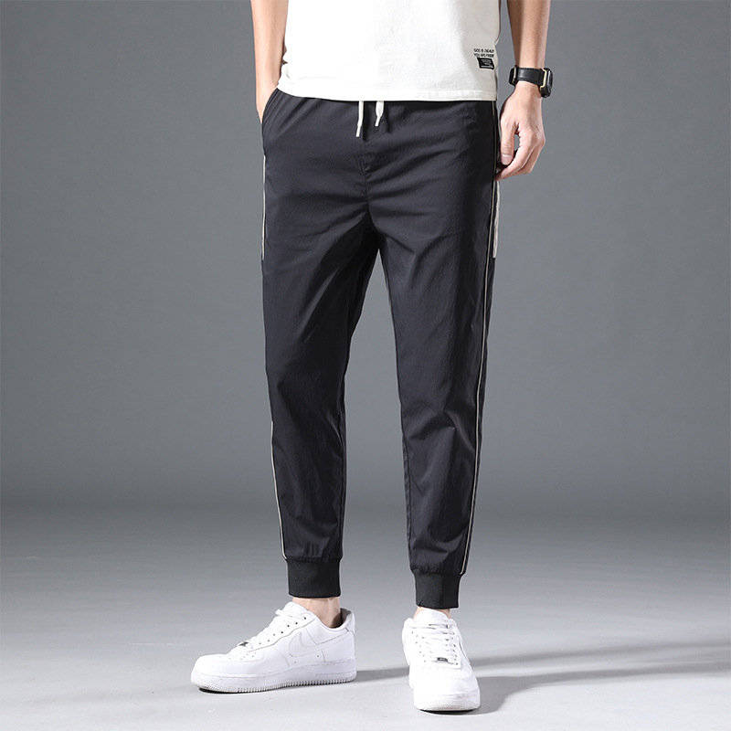 2021 Spring and summer New products leisure time Easy Feet man Elastic Men's trousers Thin section Elastic force Teenagers trousers