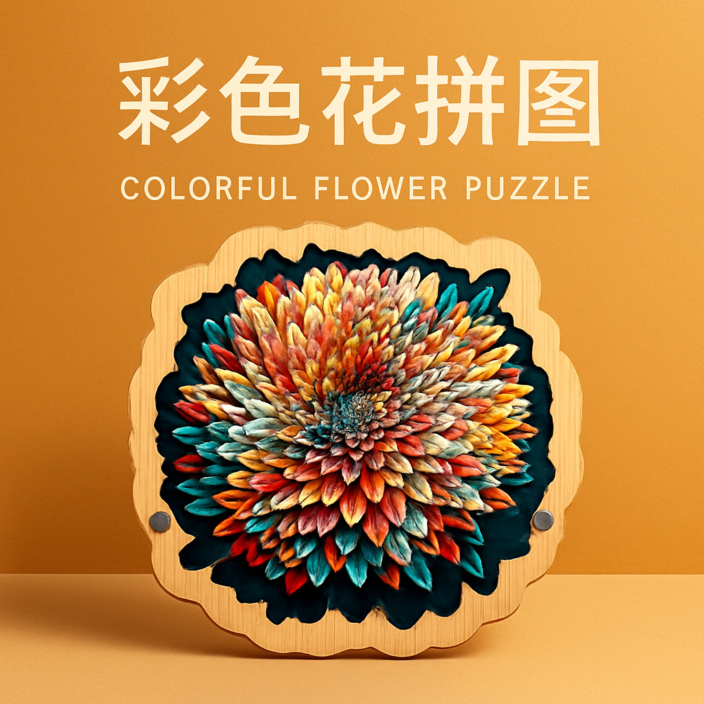 Colorful Flower Puzzle High-Difficulty Puzzle Toy Wooden Plane Puzzle Kidsren's Educational Board Game Gift for Boyfriend and Girlfriend