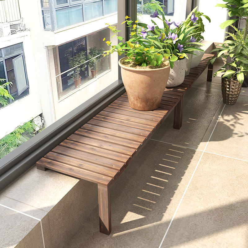 阳台台沿花架台面加宽实木置物架窗台延伸扩展架多肉花盆架子